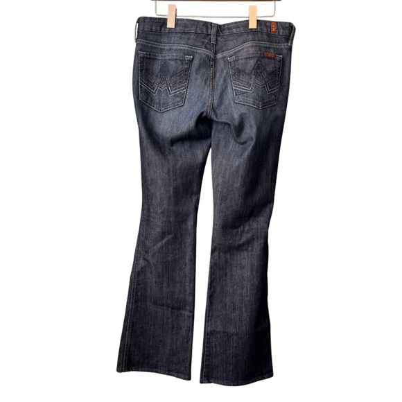 7 For All Mankind “A” Pocket Denim Bootcut Flare Dark Wash Jeans. Size 30 - Picture 7 of 14